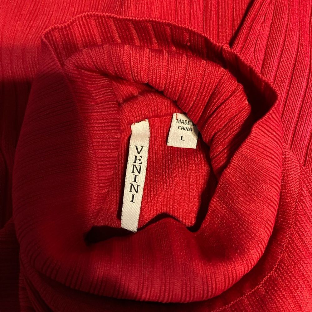 Venini Red Ribbed Knit Top - Picture 2 of 4